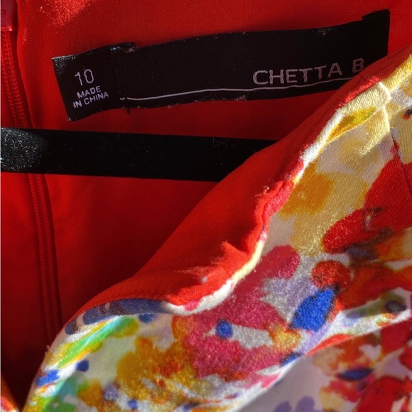 Floral Multicolor|Size 10|Midi|Fit&Flare|V-Neck|Sleeveless |Invisible zipper - Picture 2 of 8